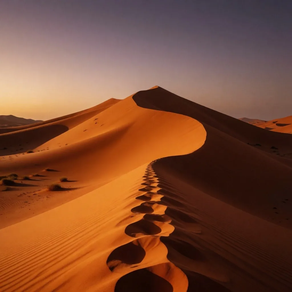 Desert interior landscape at dusk