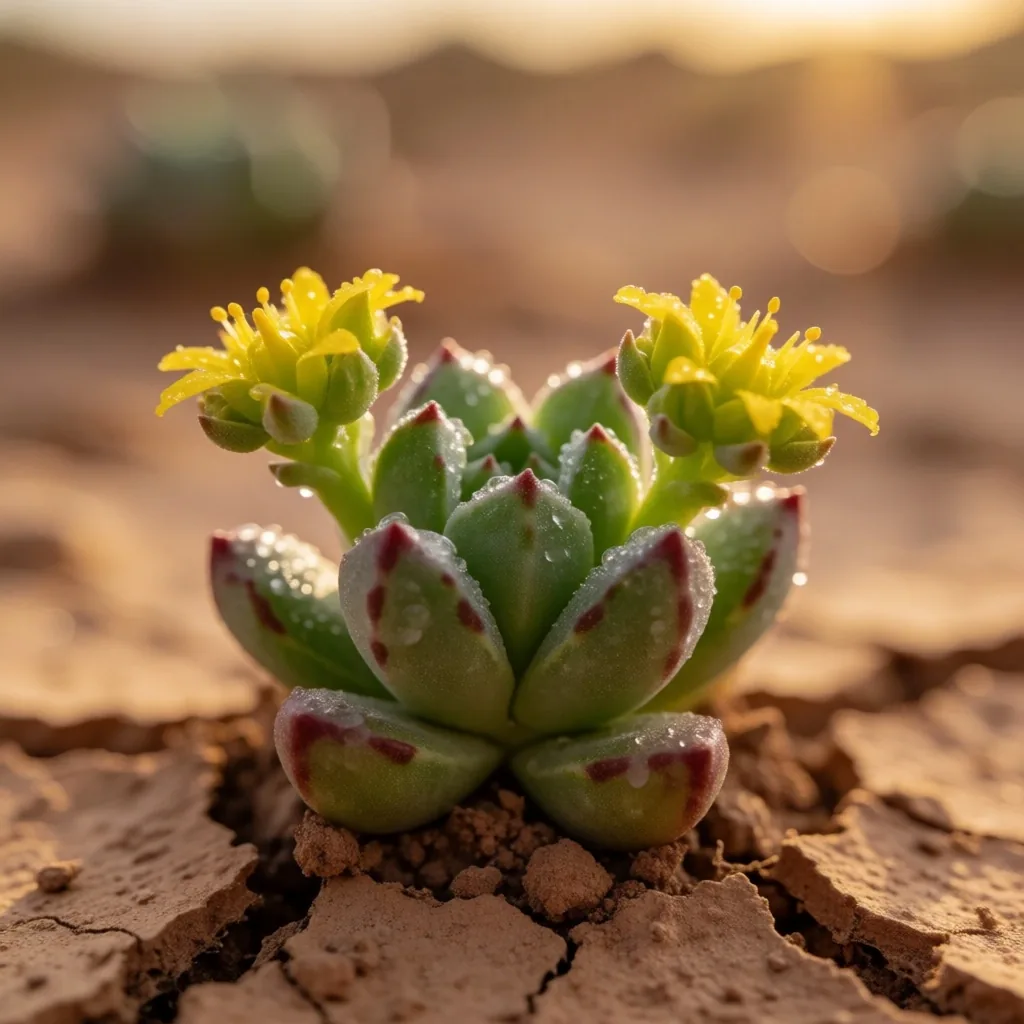 Desert succulent blooming